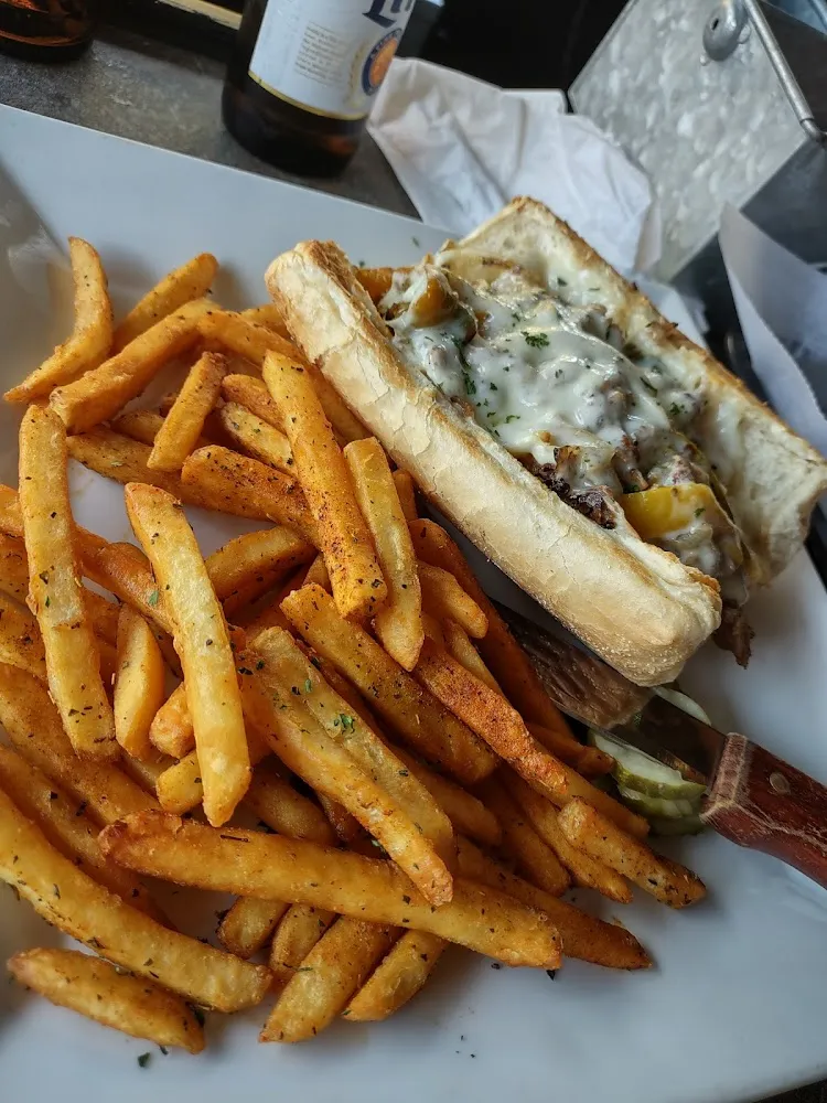 Philly Cheesesteak Sandwich with Fries